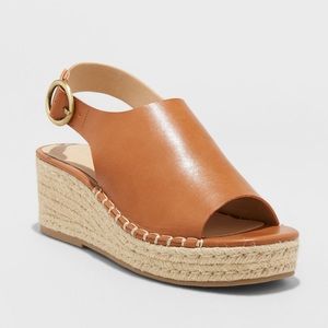 Universal Thread Women’s Ava Shield Espadrille Flatform Sandals Size 9 – Cognac